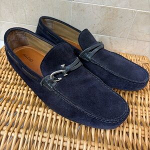 Aldo Men's Navy Suede Loafers/Driving Mocs, 10, EUC